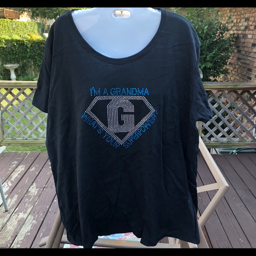 Gildan Ladies Cut T-shirt with Rhinestone design